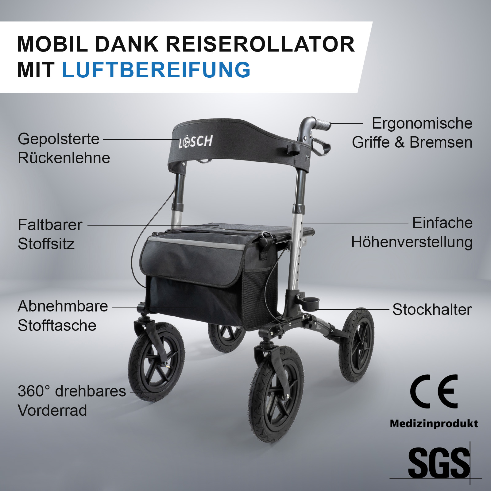 Einführungs-Angebot Lösch Reha Rollator TABAS Mobility AIR